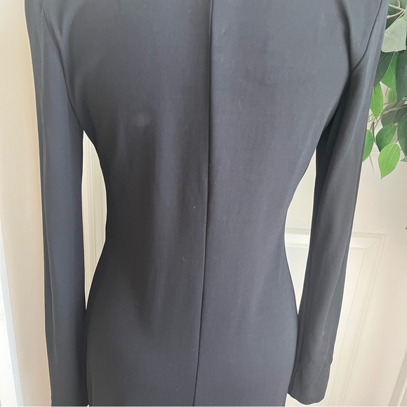 Barney’s New York Long Sleeve V-Neck Midi Cocktail Dress Black Sz 8 - Picture 12 of 16